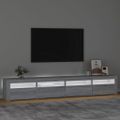 vidaXL TV skrinka s LED svetlami sivá sonoma 240x35x40 cm