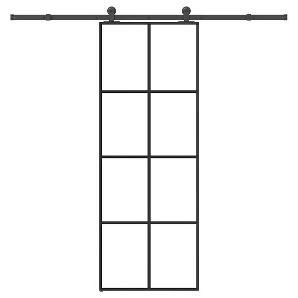 vidaXL Posuvné dvere s kovaním 76x205 cm ESG sklo a hliník