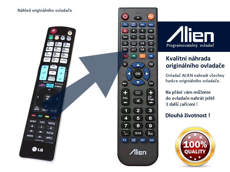 Diaľkový ovládač ALIEN LG AKB72914050