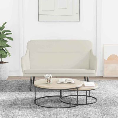 vidaXL Lavička krémová 110x76x80 cm zamat