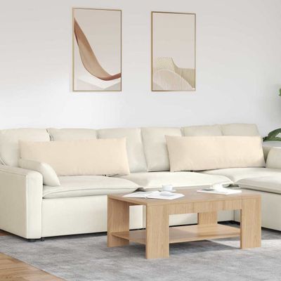 vidaXL Vankúše na pohovku 2 pcs Béžová 120 x 40 cm látka