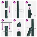 vidaXL Hexagonálny plotový základ 100 x 1,2 m PVC potiahnutá oceľ Sivá