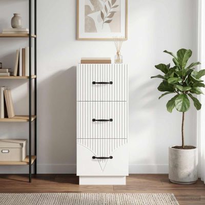 vidaXL Zásuvkový kabinet Biela 33 x 34,5 x 87 cm Kompozitné drevo