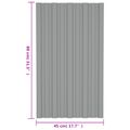 vidaXL Strešný panel 12 ks Sivá 80 x 45 cm Pozinkovaná oceľ