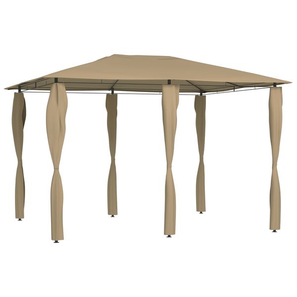 vidaXL Altánok s poťahmi na stĺpiky 3x4x2,6 m, sivohnedý 160 g/m²