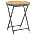 vidaXL Záhradný bistro set 3 ks Sivá polyratan