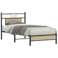 vidaXL Posteľný rám bez matraca dub sonoma 75x190 cm kompozitné drevo