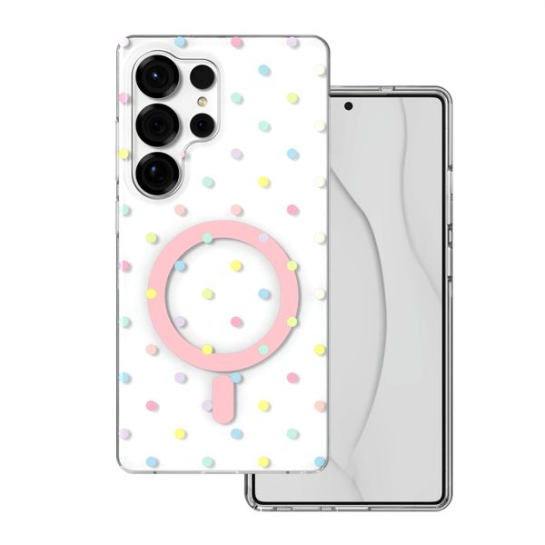 Puzdro Bubble Dots Mag pre Samsung S25 Ultra biele