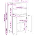 vidaXL Highboard Čierna 60 x 36 x 110 cm Kompozitné drevo