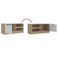 vidaXL TV stolíky 2 ks biele a sonoma 80x35x36,5cm spracované drevo