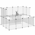 vidaXL Klietka pre malé zvieratá priehľadná 143x107x93 cm PP a oceľ