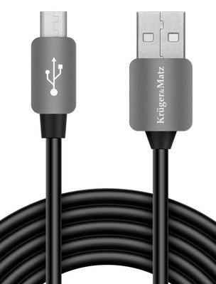 Kábel USB Kruger&Matz KM0324 USB/USB-micro 1m čierny