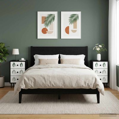 vidaXL Nočný stolík HANAU 2 ks Čierny dub 36 x 33 x 61 cm