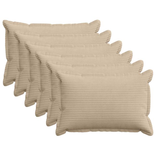 vidaXL Poťah na podložku 6 ks HOUTEN Sivohnedá 50 x 75 cm manšestr