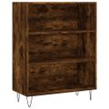 vidaXL Knižnica dymový dub 69,5x32,5x90 cm kompozitné drevo
