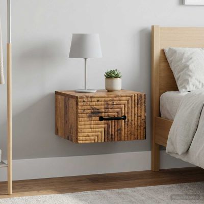 vidaXL Nástenná nočná skrinka 2 ks Staré drevo 34,5 x 33 x 20 cm