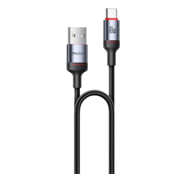 Yesido cable CA129C 18W usb/type-c 1,2m 2A čierny