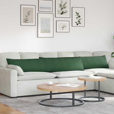 vidaXL Vankúše na pohovku 2 pcs Tmavozelená 200 x 40 cm