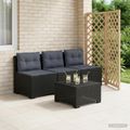 vidaXL 3-miestna záhradná pohovka s vankúšmi v ratanovom vzhľade PP