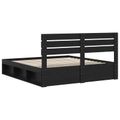 vidaXL Rám postele Čierna 200 x 200 cm Masívne borovicové drevo