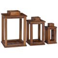 vidaXL Lampáš 3 ks Prírodná 30 x 30 x 44 cm Mahagónové drevo