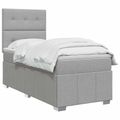 vidaXL LED boxspring posteľ s matracom Svetlosivá 80 x 200 cm Látka