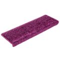 vidaXL Schodové rohože 10 ks 65x21x4 cm fialové s obdĺžnikovým okrajom