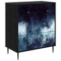 vidaXL Příborník RAALTE Modrý mramorový vzor 66 x 36,5 x 76 cm
