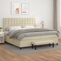 vidaXL Boxspring posteľ s matracom krémová 200x200 cm umelá koža