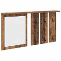 vidaXL Vešiak na stenu Nástenná montáž Staré drevo 85 x 10 x 45 cm