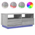 vidaXL Konferenčný stolík s LED svetlami, sivá sonoma 90x49x40 cm