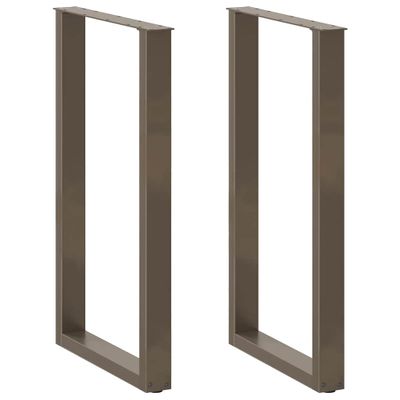 vidaXL Nohy barového stola v tvare U, 2 ks, prírodná oceľ, 60 x (100-101) cm, oceľ