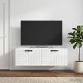 vidaXL Nástenná TV skrinka Biela s vysokým leskom 98 x 41 x 30 cm