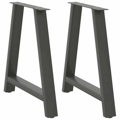 vidaXL Nohy k jedálenskému stolu v tvare A, 2 ks, antracitové, 80 x (72-73) cm, oceľ