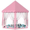 vidaXL Stan na hranie pre princezné s 250 loptičkami ružový 133x140 cm