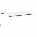 vidaXL Automaticky zaťahovacia markíza 500x350 cm krémová
