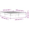 vidaXL Posteľný rám dymový dub 120x190 cm kompozitné drevo a kov