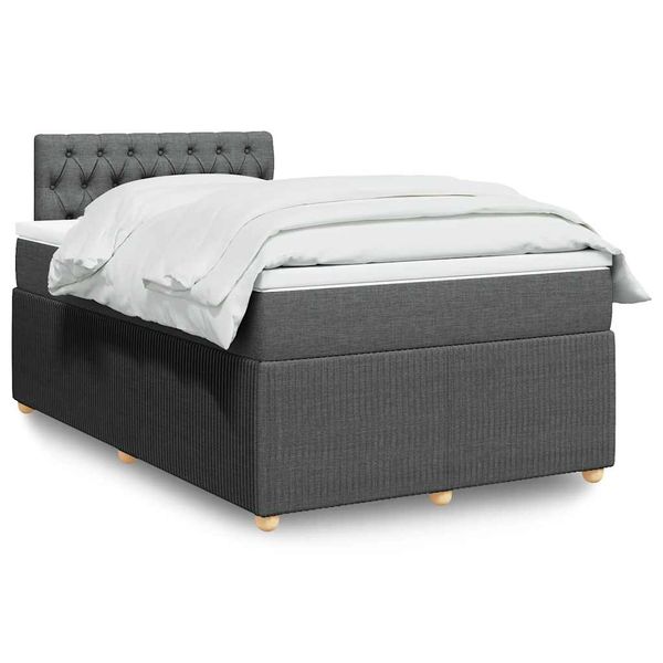 vidaXL Boxspring posteľ s matracom tmavosivý 120x200 cm látka