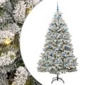 vidaXL Umelý Sklápací Vianočný Stromček 300 LED Zelená a biela 210 cm