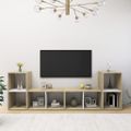 vidaXL TV skrinky 4 ks, biela+sonoma 72x35x36,5 cm, kompozitné drevo
