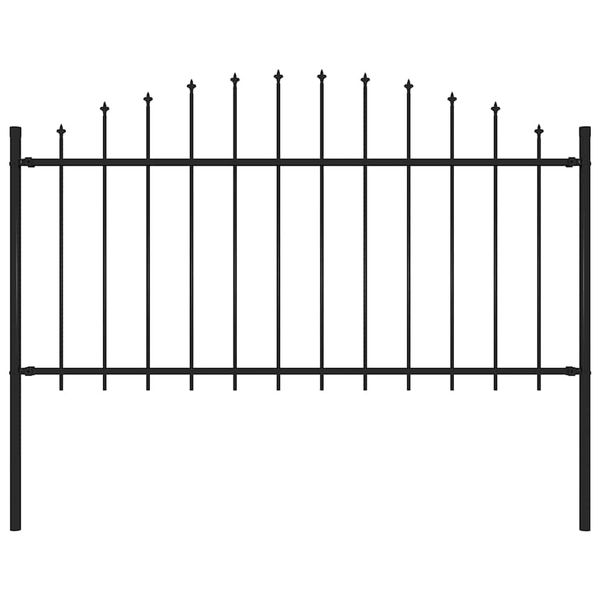 vidaXL Záhradný plot Woerden s vrchnou časťou v tvare oštepu, oceľový 170x150 cm, čierny