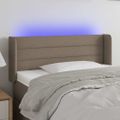 vidaXL Čelo postele s LED sivohnedé 103x16x78/88 cm látka