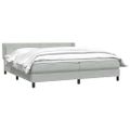 vidaXL Box Spring Posteľ s matracom Svetlosivá 180x220 cm Zamat
