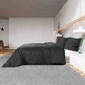 vidaXL Súprava obliečok na paplón čierna 200x220 cm bavlna