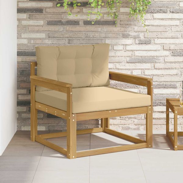 vidaXL Záhradná stredná sedačka Polyester Biela