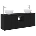 vidaXL Set kabinetov do kúpeľne 3 ks Čierna 49,5 x 41 x 64,5 cm