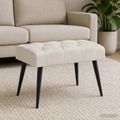 vidaXL Lavica s gombíkovým prešívaním Krémová 60 x 40 x 45 cm Zamat