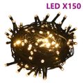 vidaXL 60-dielna sada vianočných gúľ so špicom a 150 LED ružovo-zlatá
