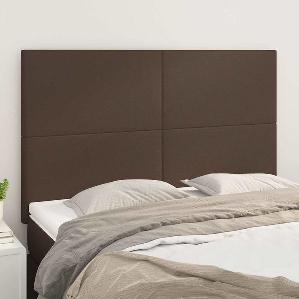 vidaXL Čelo postele hnedé 144x5x118/128 cm umelá koža