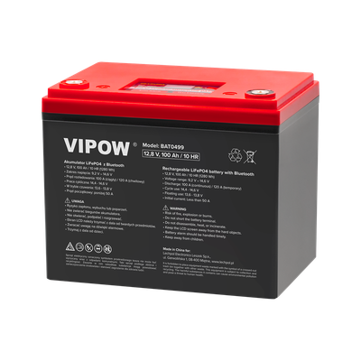 Baterie LiFePO4 12,8 V 100 Ah VIPOW BAT0499 Bluetooth
